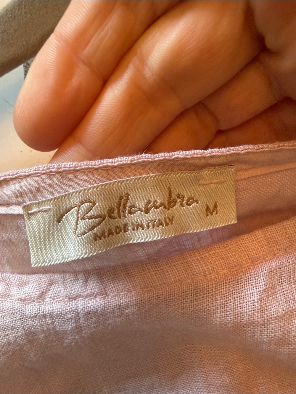 Bellamie Dusty Pink Linen-Blend Peasant Top - Picture 2 of 3